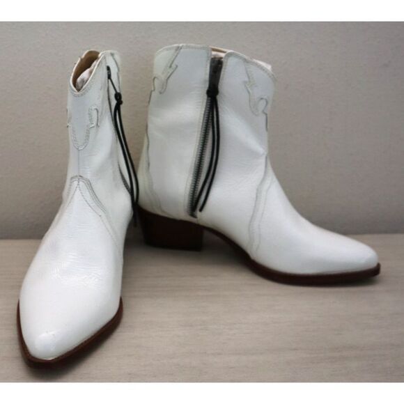 Free People OB888602 WMN 36.5 US 6.5 White Patent New Frontier Western Boots - Picture 5 of 14